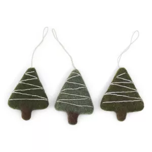 Én Gry & Sif Green Trees w/Pearls 3er Set